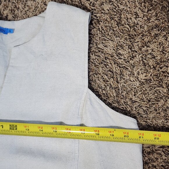 J.Mclaughlin Rue Sheath Dress Sleeveless Linen Blend size X Large Light Color - Picture 7 of 7
